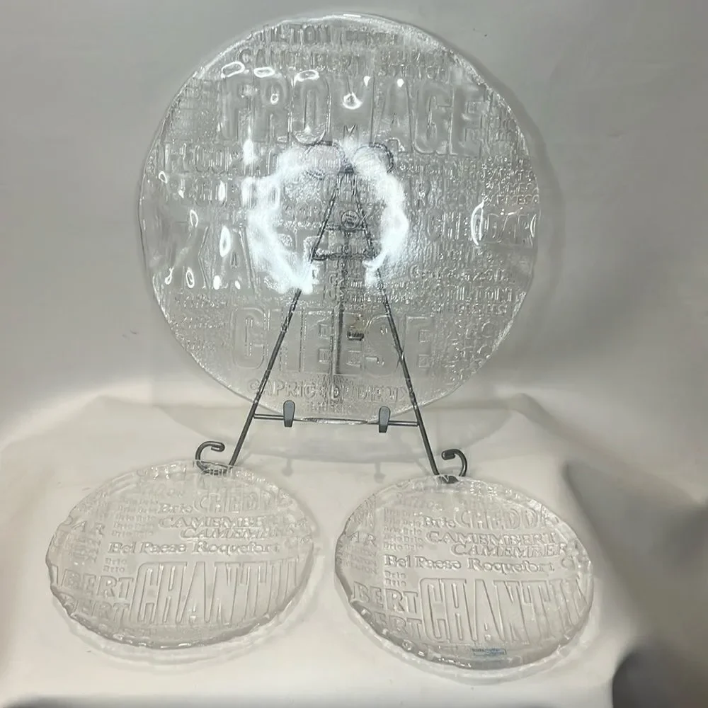 Chartecurie Tray 11 1/2 Serving Cutting Platter Saucers 7 1/4 In Embossed Italy